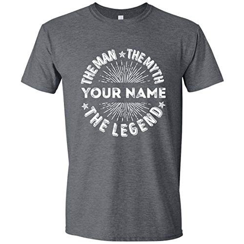 Custom Names The Man The Myth The Legend Shirt, Custom Names Tshirt, Mens Gray Shirt, Personalized Tshirt