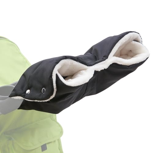 Guantes De Silla De Paseo, Calentador De Manos Para Cochecito De Bebé, Impermeable Guantes De Silla De Paseo,Guantes Con Forro Polar Manoplas Cochecito, Para Todos Los Cochecitos Y Buggy(Negro)
