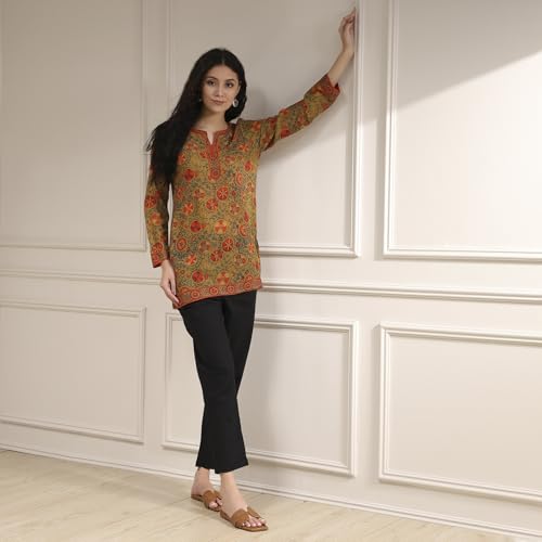Image of Biba Printed Polyester Straight Casual Kurtis