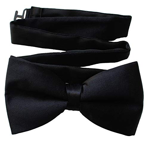 Clermont Direct Luxury 100% Silk Black Pre-Tied Bow Tie