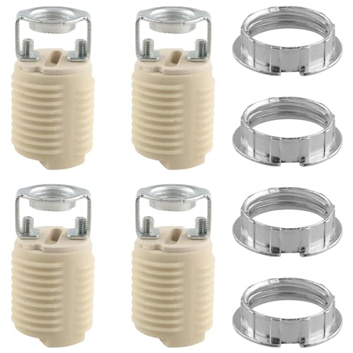 Opiniones y reviews de Anillos de bombilla disponible en línea para comprar. 49 WHYHKJ - 4 soportes de cerámica G9 para lámpara de metal con rosca completa, enchufe de cerámica con adaptador de plástico, adecuado para luces de techo, focos halógenos,...
