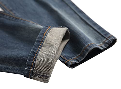 Jeans rectos vintage desgastados para hombre miniatura 6