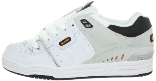 Image of Globe Mens Fusion Skate Shoes, White /Grey /Orange, 14 M US
