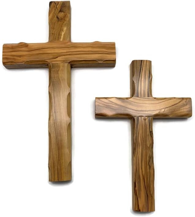 iHoly Land Crafts Cruz de pared de madera de olivo de Belén, cruces de madera para colgar en la pared, cruz de confirmación, regalo de bautismo,