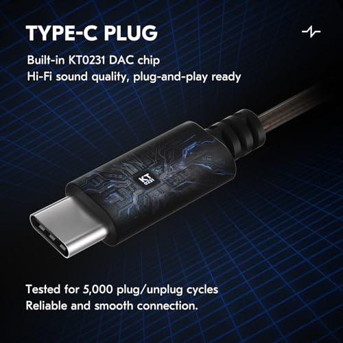 Image of KZ ZS10 Pro IEM Cable, Type-C USB C Earbuds Cable, CCZ C02 OFC in Ear Monitor Headphones Cords for ZS12 PRO X, ZSN PRO X, EDX PRO, ZAR, ZA12, Castor, ZAS, PRX, CCA CRA (QDC-Pins with Mic, Brown, 1.2m)
