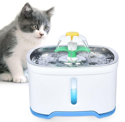 Fuente automática de agua para gatos y perros de acero inoxidable miniatura 1