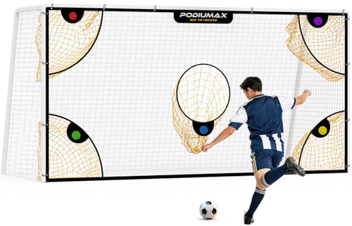 PodiuMax Soccer Goal Target Net,12x6ft Soccer Net with 5 Targets for Precision Training, Portable...