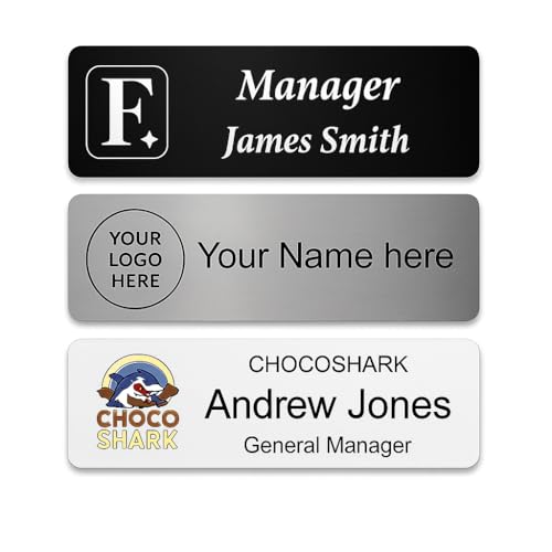 Custom Name Tag Badge with Text & Logo