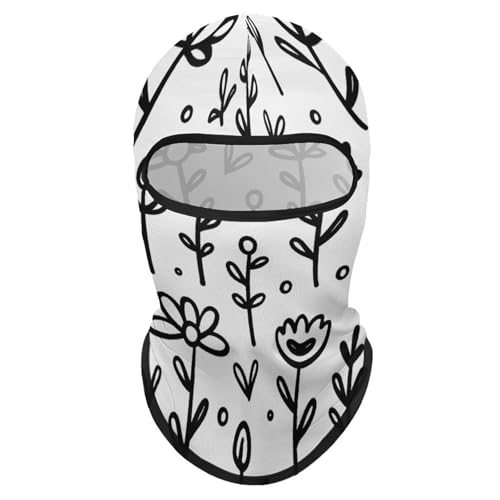 Balaclava Mask for Men Balaclava Ski Mask Simple Line Flower Winter Face Mask Face Cover for Cycling miniatura 1