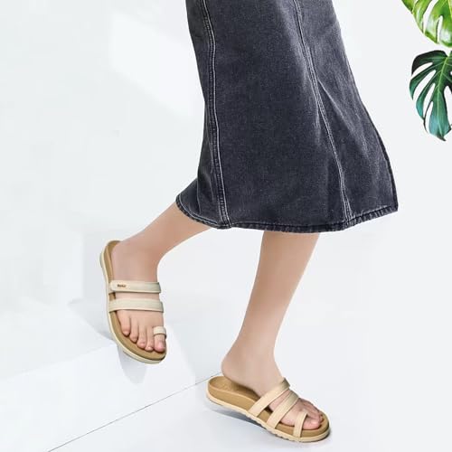 KuaiLu Womens Slides Sandals with Plantar Fasciitis Arch Support Fashion Comfort Adjustable Flat Sandals Ladies Lightweight Orthotic Slip on Sandals2