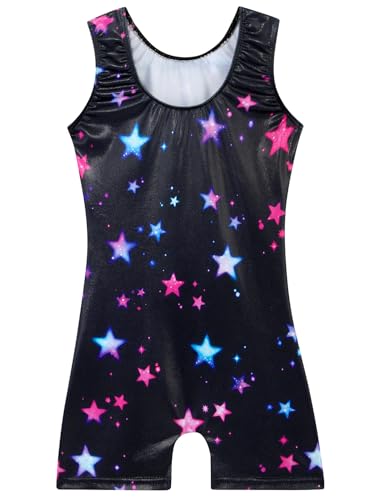 Leotards for Girls Gymnastics Toddler Dance Biketards Mermaid Unicorn Athletic Dance Wear Shiny Rainbow Blue Hotpink