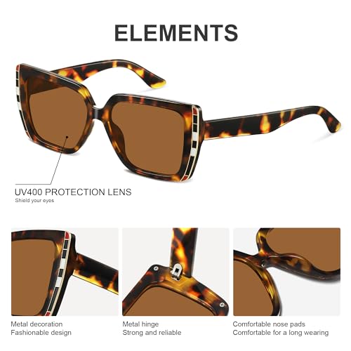 Oversized Square Sunglasses for Women Trendy Designer Womens Sun Glasses UV Protection Large Frame Shades4