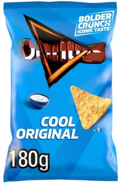 Tortilla Chips Cool Original Sharing Bag Crisps 180g (Pack of 12) "Crunch Into Happiness" For All Occasions