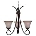 Sea Gull Lighting 31360-965 Three-Light Rialto Chandelier with Etched White Alabaster Glass Shades, Antique Brushed Nickel Finish