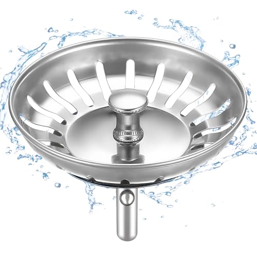 HUAERSICO Colador Fregadero 80mm,Cfregadero Universal,Colador Tapón Desagüe Fregadero,Colador Tapón Desagüe Fregadero Cocina,Juntas Adicionales,para Blanco Franke Pieza De Recambio