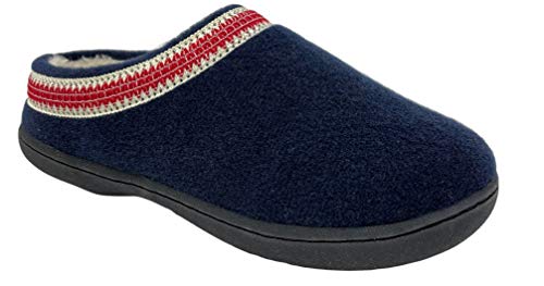 Clarks Womens Wool Felt Clog Slippers JMH1319T - Warm Cozy Plush Faux Fur Lined - Indoor Outdoor House Slipper for Women