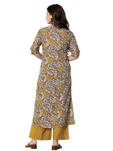 rytras Women's Cotton Printed A-Line Kurta with Palazzo Pant Set - Image 3