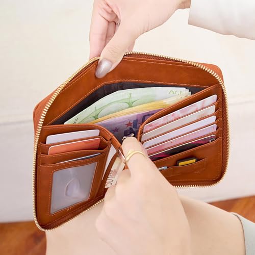 Porte-documents de voyage anti-perte en polyuréthane avec compartiments pour billets - 2