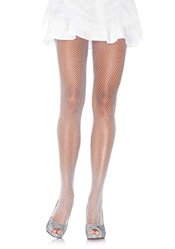 Medias de rejilla con brillo de Leg Avenue para mujer pantis de red elegantes negros