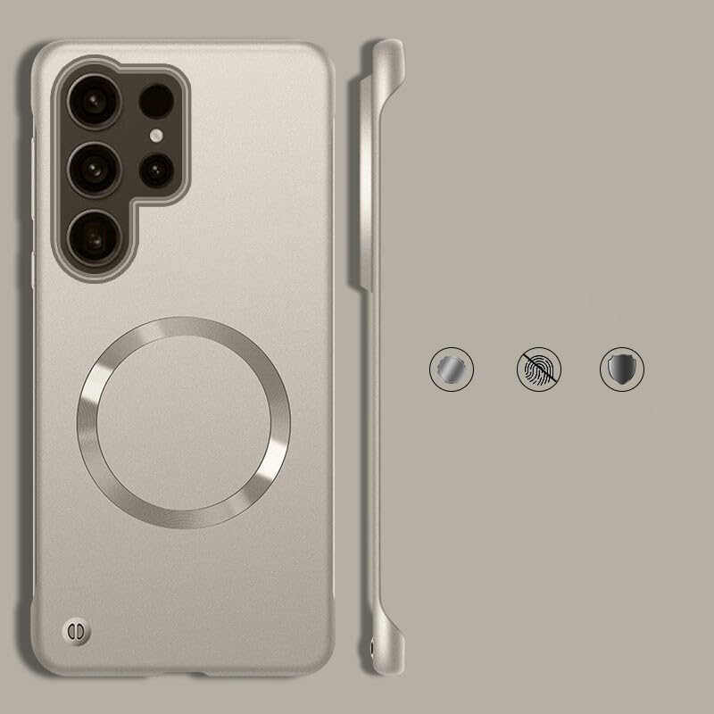 Coque rabat rigide S23 Plus contre les rayures étui or aimanté - 2