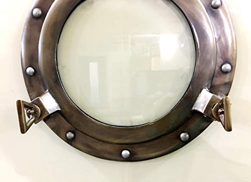 Nagina 11BRONZEWIND Canal Ship Porthole Design Wall Decor Frame for Beach/Lake Houses, Bathrooms, & Bedrooms, 11.5 Inch Diameter, Bronze - Image 3