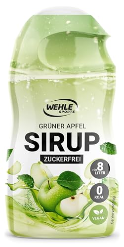 WEHLE Sirup zuckerfrei [ZERO SIRUP] - Sirup für Wasser mit grünem Apfel Geschmack, ohne Zucker und kalorienarm, 65 ml