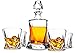 LANFULA 5 Piezas Vasos y Jarra de Whisky, 800 ml Decantador de Whisky Cristal Sin Plomo con 4 Vasos de 300 ml, Regalo para Navidad, Caja de Regalo