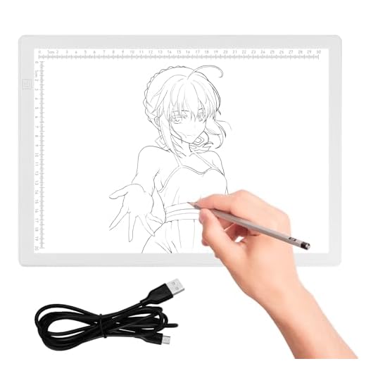A4 Mesa de Luz Dibujo LED, Tablero de Luz Ajustable, Caja de Luz de Pintura para Calcar, Tablero de Copia de Seguimiento con Cable USB para Animación, Bocetos, Diseño, Dibujo,5D Diamante Pintura