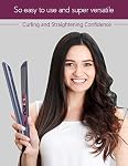 ANGENIL Titanium Flat Fer professionnel 1 Inch, lisseur de cheveux et curler 2 en 1 avec temps réglable pour tous les types de cheveux, anti-statique, double voltage de la taille de voyage avec la poche en silicone résistant