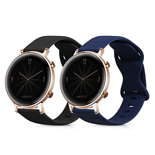 Smartwatch Huawei kwmobile Pulsera Compatible con Huawei Watch GT3 42mm / GT2 42mm / GT3 Pro 43mm - 2X Correa de Silicona smartwatch Talla L -...
