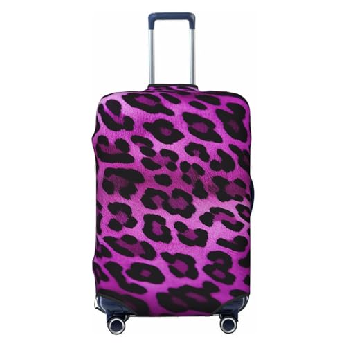 Luggage Cover Purple Leopard Travel Luggage Covers Thicker Elastic Suitcase Cover Dustproof Baggage Cover Scratch-Resistant Suitcase Cover Protector Fit 18-32 Inch Luggage Small
