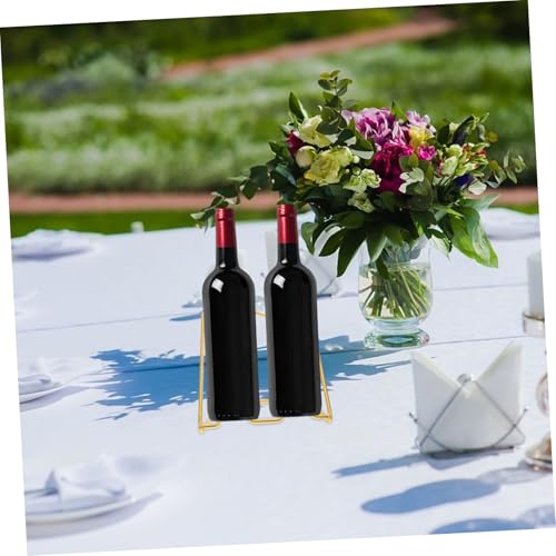 Soporte de vino de hierro moderno para 2 botellas miniatura 4