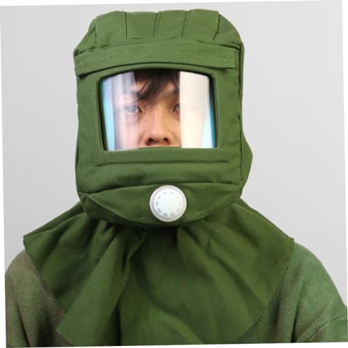 Capot de sablage vert de 22cm avec masque industriel anti-poussière