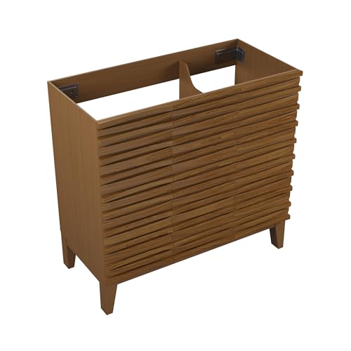 Image of Swiss Madison Cascade 36'' Bathroom Vanity in Brown Oak - Cabinet