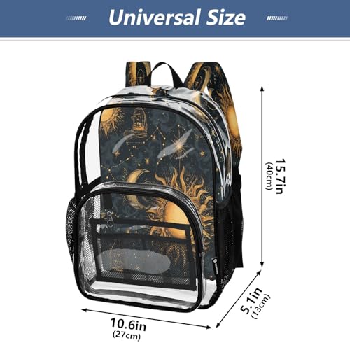 Clear Backpack for School Sun Moon Bottle Pattern Transparent Bookbag for Girls See Through PVC Boy Backpacks4