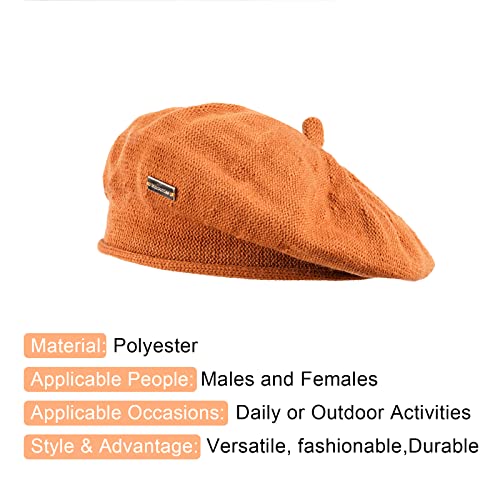 Konblimc Berets For Women Wool French Beanies Hat Lady French Berets Solid Color Lightweight Casual Beanie Winter Hat Grey #TOP4