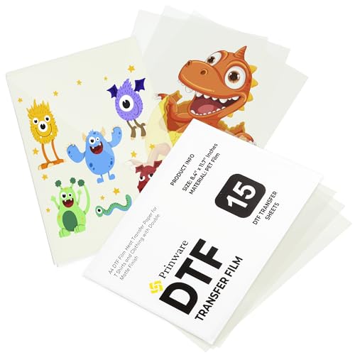 Prinware A4-15 Sheets - 8.3 x 11.7 Inches - Anti-Static Direct to Film Transfer Paper - Double Sided for Smooth Printing - DTF Paper with 10X Coating for Vibrant Images