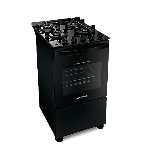 Fogão Brastemp 4 Bocas Preto com mesa de vidro e dupla chama Bfo4xae - Bivolt