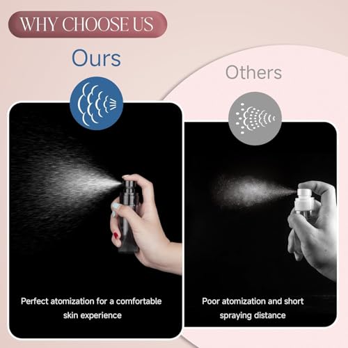 Image of 100ml Fine Mist Spray Bottle for Hair, Skin Care & Cleaning | Refillable Black Plastic Mini Spray Bottle | Leak-Proof Travel Spray for Salons, Plants, Face Mist & Home Use (Black 100ml - (2)