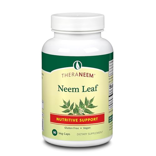 THERANEEM Neem Leaf Capsules - Powerful Nutritive Support with Antioxidants and More - Vegan, Gluten Free, 60 Day Guarantee - 90 Servings, 90 VegCaps