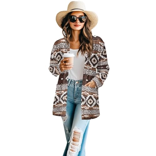 Native American Clothing Aztec Cardigan for Women Long Cardigans for Women Trendy Long Sleeve Light Clothing s-2xl