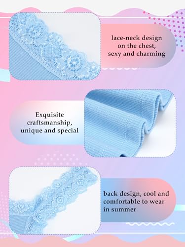 Image of 4 Pack Camisole for Women Lace Tank Tops Cami Soft Comfy Tank Cami Undershirt Lace Straps Top for Girl Women