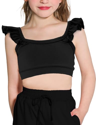 Girls Training Bra Ruffle Sports Bra for Girls Dance Crop Top