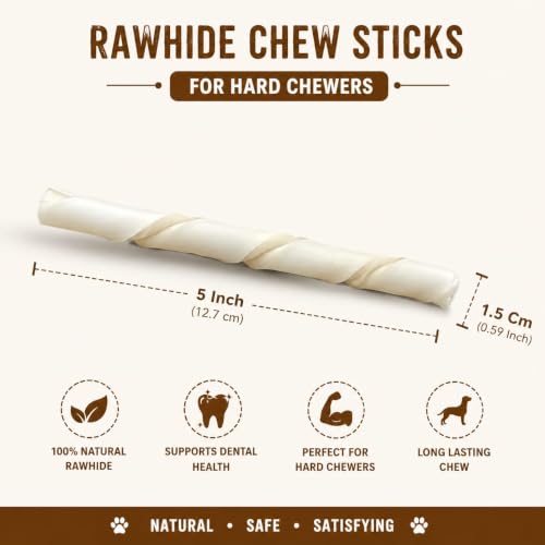 Image of Petlicious & More 100% Natural Rawhide Sticks 500 Gm for Adult Dogs