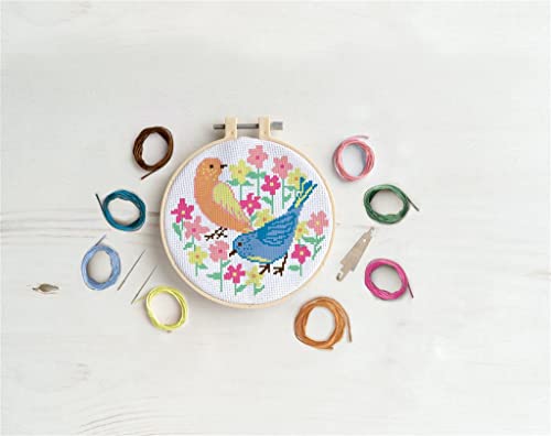 Simply Make Adults Colourful Birds Embroidery Craft Cross-Stitch Kit, Makes A Perfect Present, Creativity, Hobby Enthusiast - Image 4
