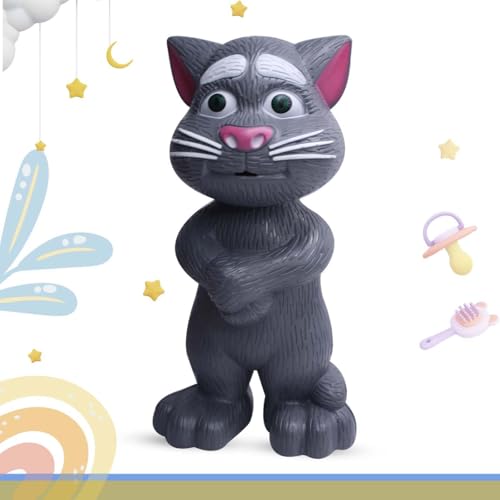Image of MAJIK Talking Tom Cat Toy for Kids Talking Cat Toy for Boys and Girls Repeat What You Say Best Birthday Gift for Kids and Toddler Pack of 1