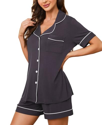 Image of HNG Pajama Sets for Women 2 Piece PJ Sets Short Sleeve Lounge Set Fashion Sleepwear XS-3XL