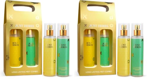 Image of Just Herbs Body Mist Spray for Men and Women With Long Lasting Fragrance Perfume Combo Gift Set - Signature Style (2 x140ml) (Pack of 2)