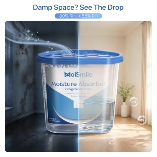 Image of Large Moisture Absorber Buckets, 14 oz Each, Fragrance Free, 3 Pack | 14 oz Net Fill Per Bucket; Visible Water Collection; Up to 90 Days; No Added Fragrance for Bathrooms and Closets