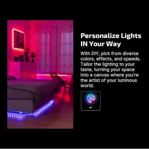 Image of OLIGHT RGBIC LED Strip Lights Ostrip2 Extend 6.56ft, Smart Control, APP | DC 24V 2700K-6500K, Dimmable, IP65, ETL, Music Sync, LED Lights for Bedroom, Cabinet, TV Home Decor - No power adapter